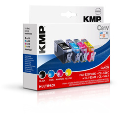 Cartridge Canon PGI-525, CLI-526 multipack, KMP - kompatybilne (Czarny+3xKolor)